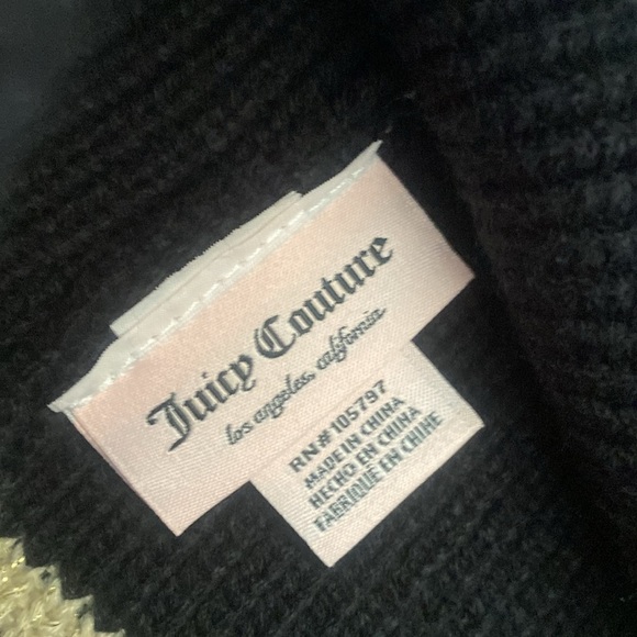 Juicy Couture Black with Gold Trim One Size Beanie - Picture 6 of 8